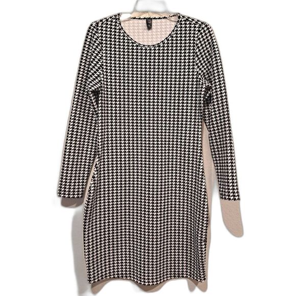 Houndstooth Black and White Bodycon Dress by Shein Curve Women's size 0XL - Picture 1 of 5